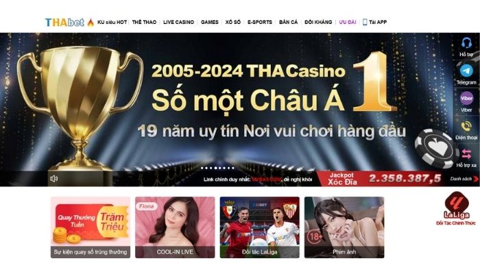 Liên hệ hỗ trợ 24/7 tại giao diện website Thabet