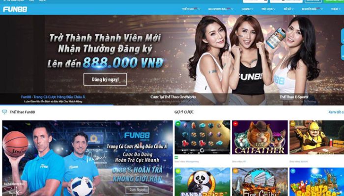 Điểm thu hút đặc biệt của Fun88 chính là các trò slot game